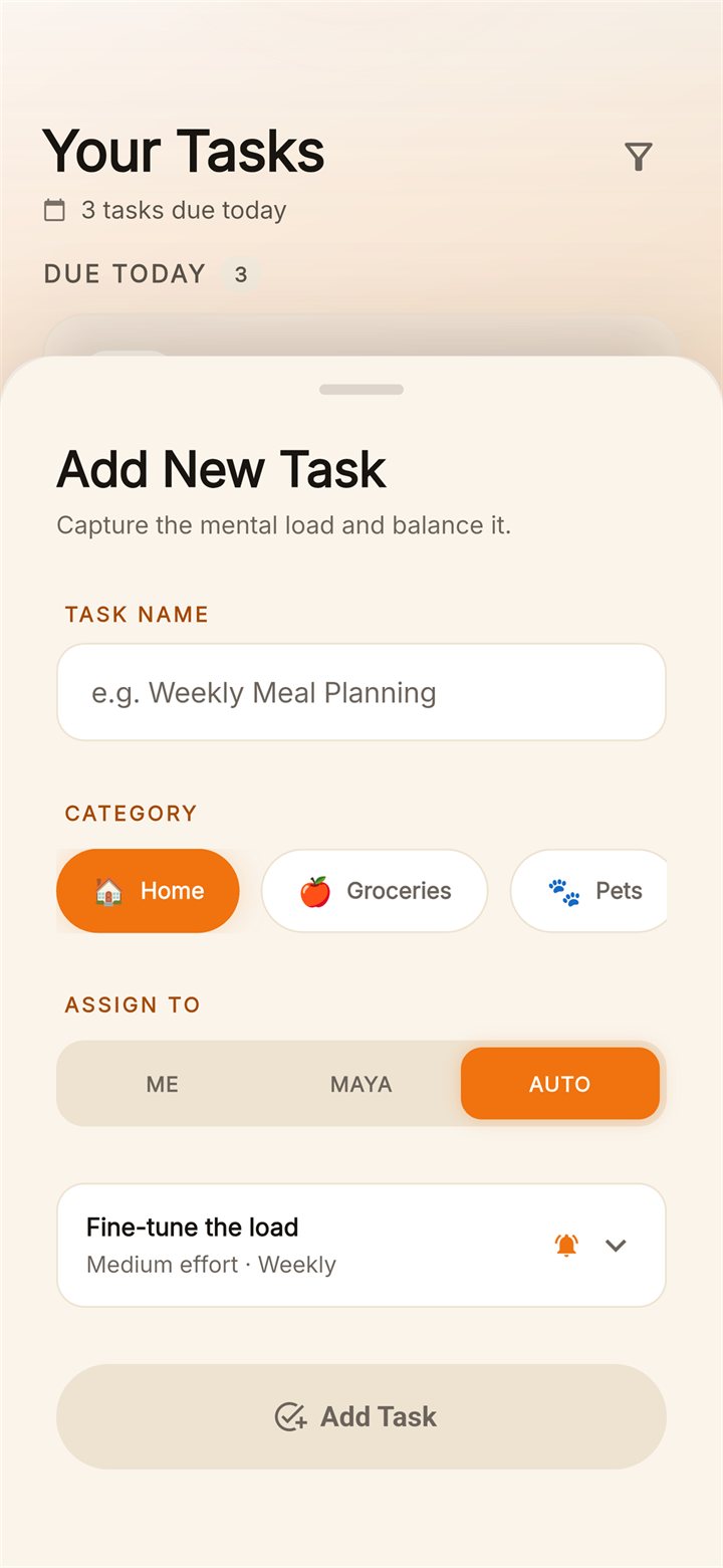 Add New Task sheet with category, assignment, and effort options